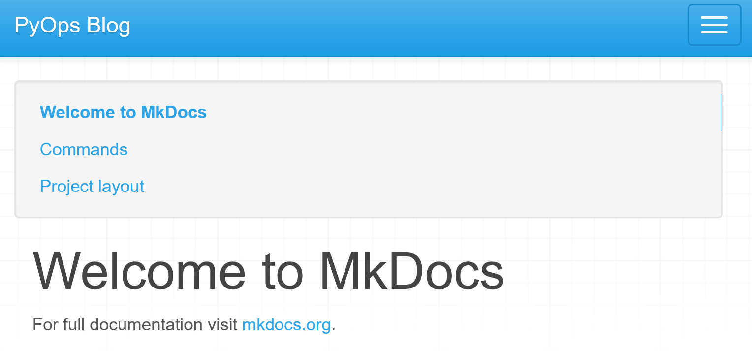 MkDocs New Site Landing Page